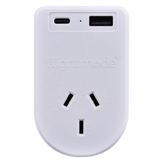Flightmode Outbound AU/NZ to EUROPE/BALI Travel Adaptor with USB Type C & A V915-FM0102