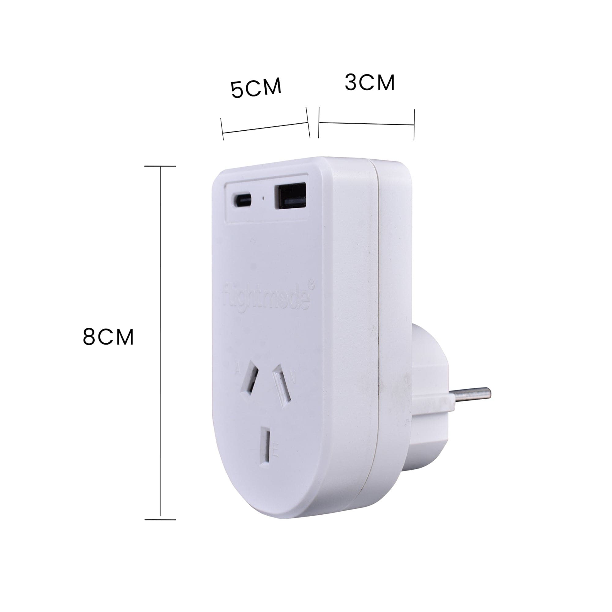 Flightmode Outbound AU/NZ to EUROPE/BALI Travel Adaptor with USB Type C & A V915-FM0102