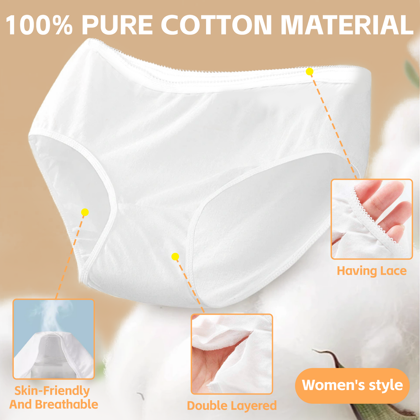 5 Pcs Women's Disposable Underware -L/XL V915-FM0123