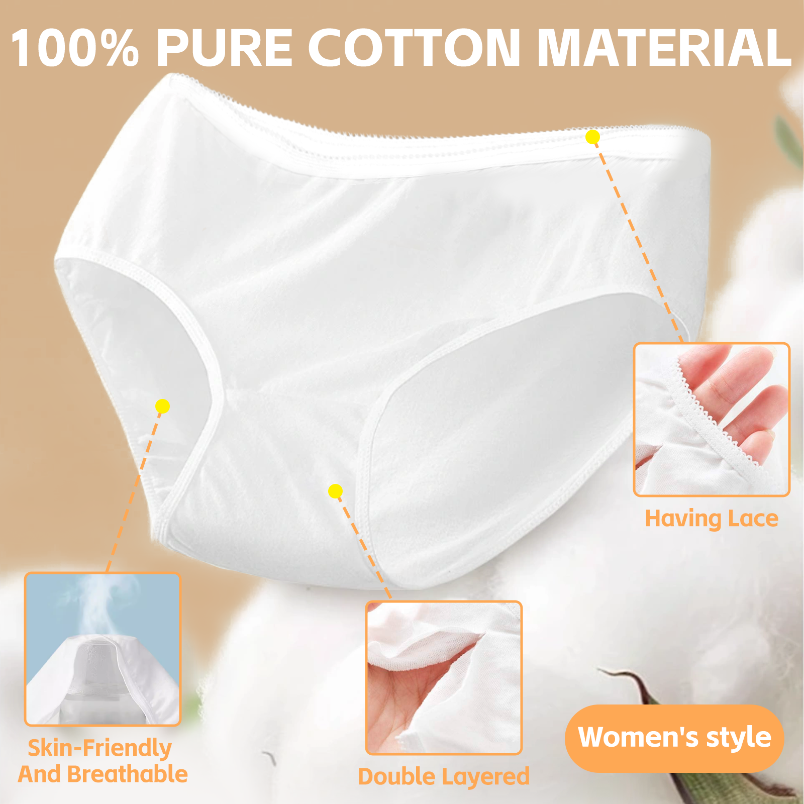 5 Pcs Women's Disposable Underware -L/XL V915-FM0123