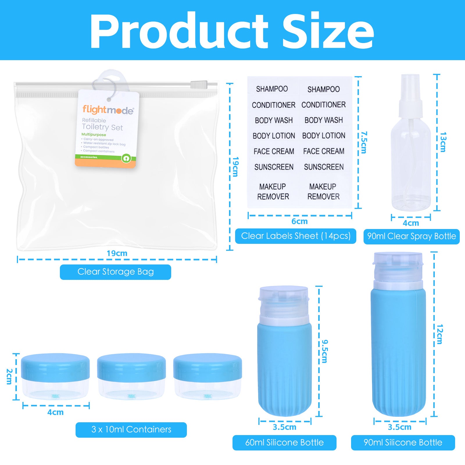 8 Pcs Travel Bottles Set for Toiletries V915-FM0125