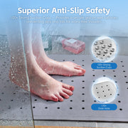2Pack 70x40 cm Anti-Slip Grip Shower Mat Quick-Dry Bath Mat with 100+ Suction Cups V915-HB0003