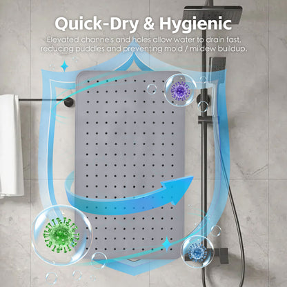 2Pack 70x40 cm Anti-Slip Grip Shower Mat Quick-Dry Bath Mat with 100+ Suction Cups V915-HB0003