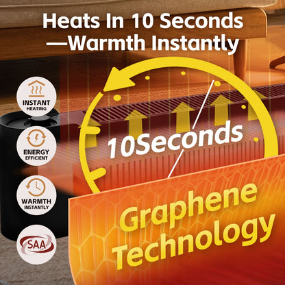 2200W Graphene Floor Electric Heater - Fast Heating, Energy-Efficient, Portable Indoor Heater V915-HE0001