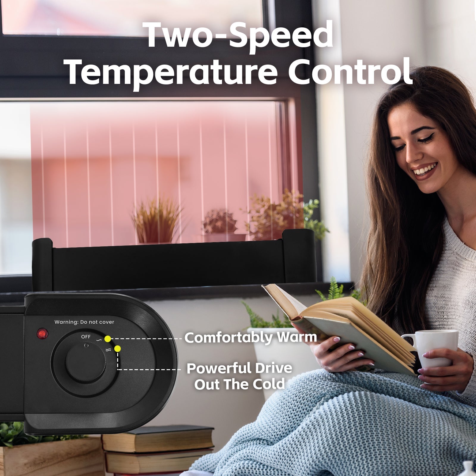 2200W Graphene Floor Electric Heater - Fast Heating, Energy-Efficient, Portable Indoor Heater V915-HE0001