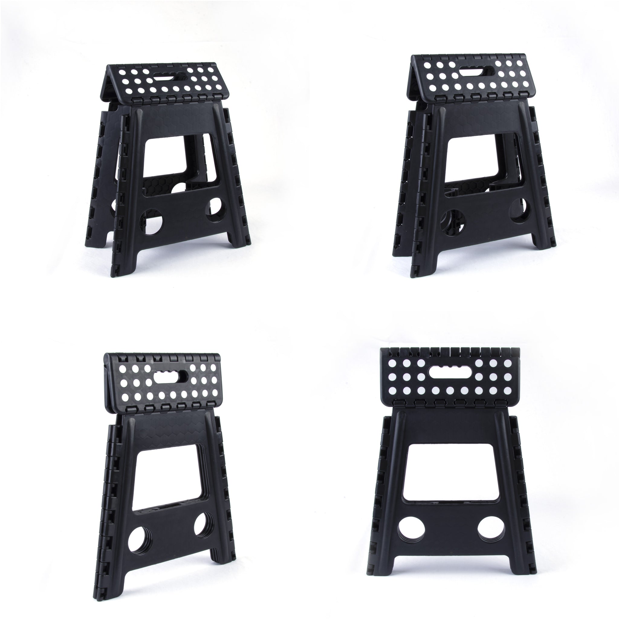 Large Plastic Folding Stool Portable Chair Store Flat Easy Carry Outdoor Camping Black V915-HH0026-L-BK