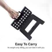 Large Plastic Folding Stool Portable Chair Store Flat Easy Carry Outdoor Camping Black V915-HH0026-L-BK