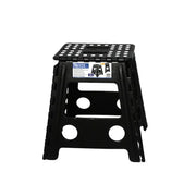 Large Plastic Folding Stool Portable Chair Store Flat Easy Carry Outdoor Camping Black V915-HH0026-L-BK
