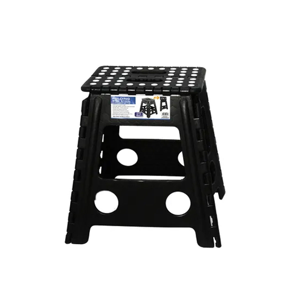 Large Plastic Folding Stool Portable Chair Store Flat Easy Carry Outdoor Camping Black V915-HH0026-L-BK