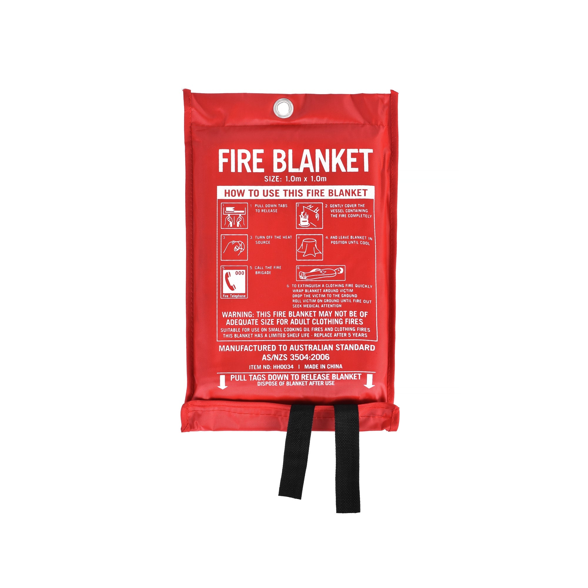 Fibreglass Fire Extinguishing Blanket for Home Car Boat Caravan Safety 1m x 1m V915-HH0034
