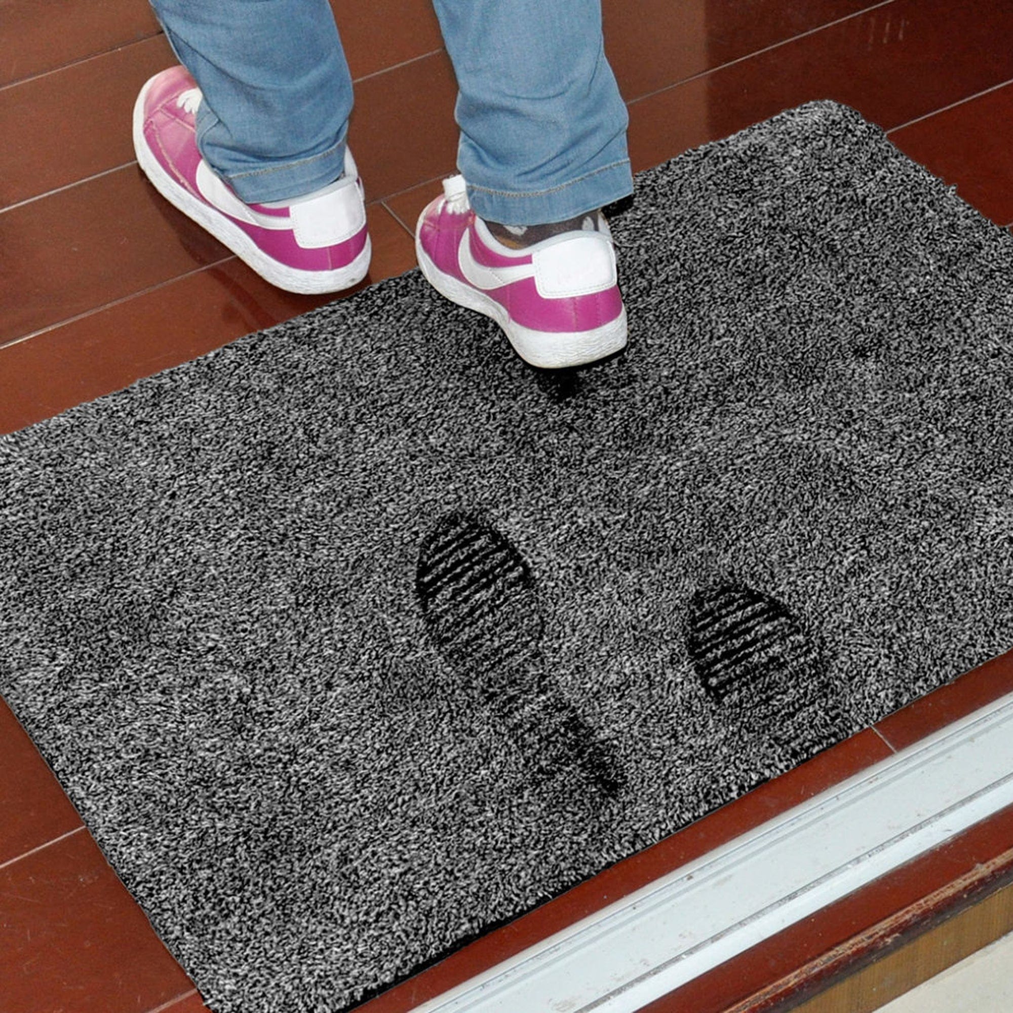 2 x Super Absorbent Microfibre Doormat Non Slip Heavy Duty Dirt/Mud Rug Floor Carpet V915-HO0019X2