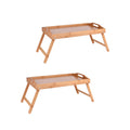 2 x Bamboo Bed Table Breakfast/Snack Serving Tray with Foldable Legs V915-HO0069X2