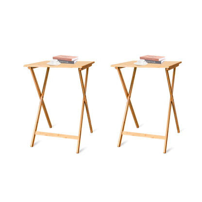 2pc Bamboo Folding Laptop Tray & Snack Table V915-(HO0160X2)