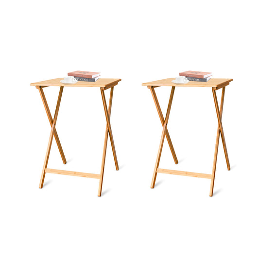 2pc Bamboo Folding Laptop Tray & Snack Table V915-(HO0160X2)
