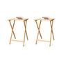 2pc Bamboo Folding Laptop Tray & Snack Table V915-(HO0160X2)