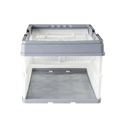 Collapsible Plastic Grocery Shopping Baskets Storage Crates with Handles V915-HO0232