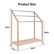 85cm Standing Towel Rack - Bamboo Towel Bar Metal 3-Tier V915-HO0241