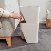 2 Pcs 12L+18L Stackable Plastic Kitchen Trash Bin Household Classification Storage Box V915-HO0242-HO0243