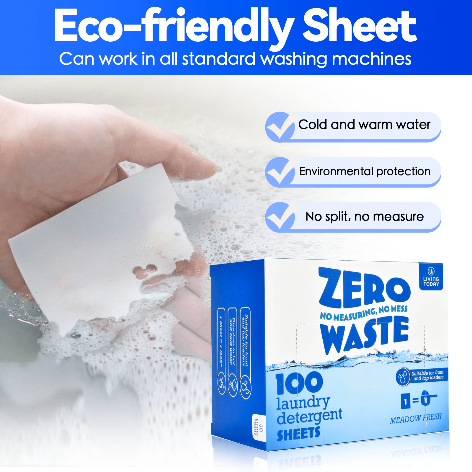 25 Sheets Eco-friendly Ultra Concentrated Laundry Detergent V915-HO0291