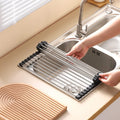 Silver Over Sink Draining Rack with Anti-Slip Grips V915-HO0302