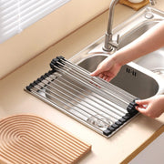Silver Over Sink Draining Rack with Anti-Slip Grips V915-HO0302