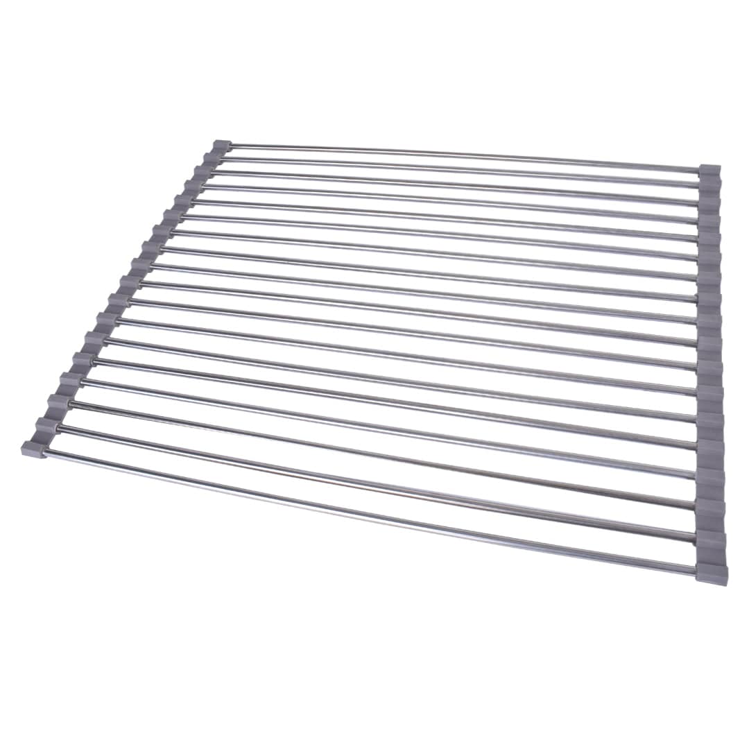 Silver Over Sink Draining Rack with Anti-Slip Grips V915-HO0302