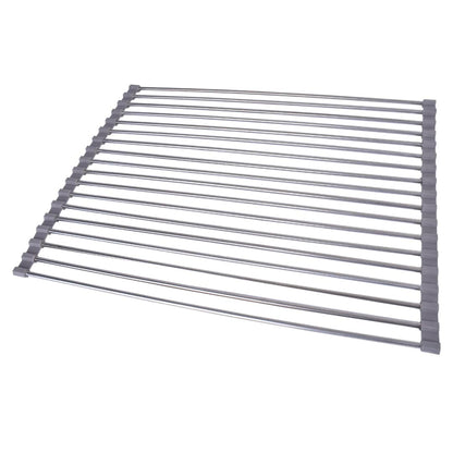 Silver Over Sink Draining Rack with Anti-Slip Grips V915-HO0302