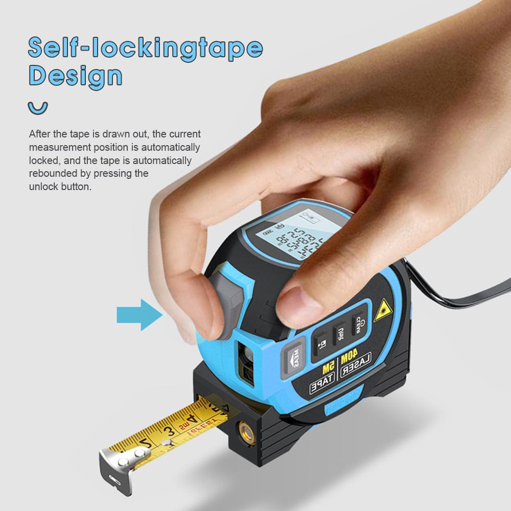 40m Laser Measure, Cross-line Laser Level, 5m Tape Measure Blue V915-HO0304-BL
