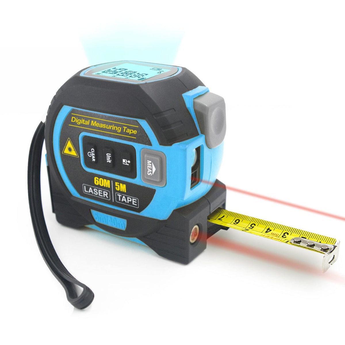 60m Laser Measure, Cross-line Laser Level, 5m Tape Measure Blue V915-HO0305-BL