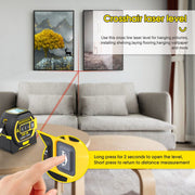 60m Laser Measure, Cross-line Laser Level, 5m Tape Measure Yellow V915-HO0305-YE