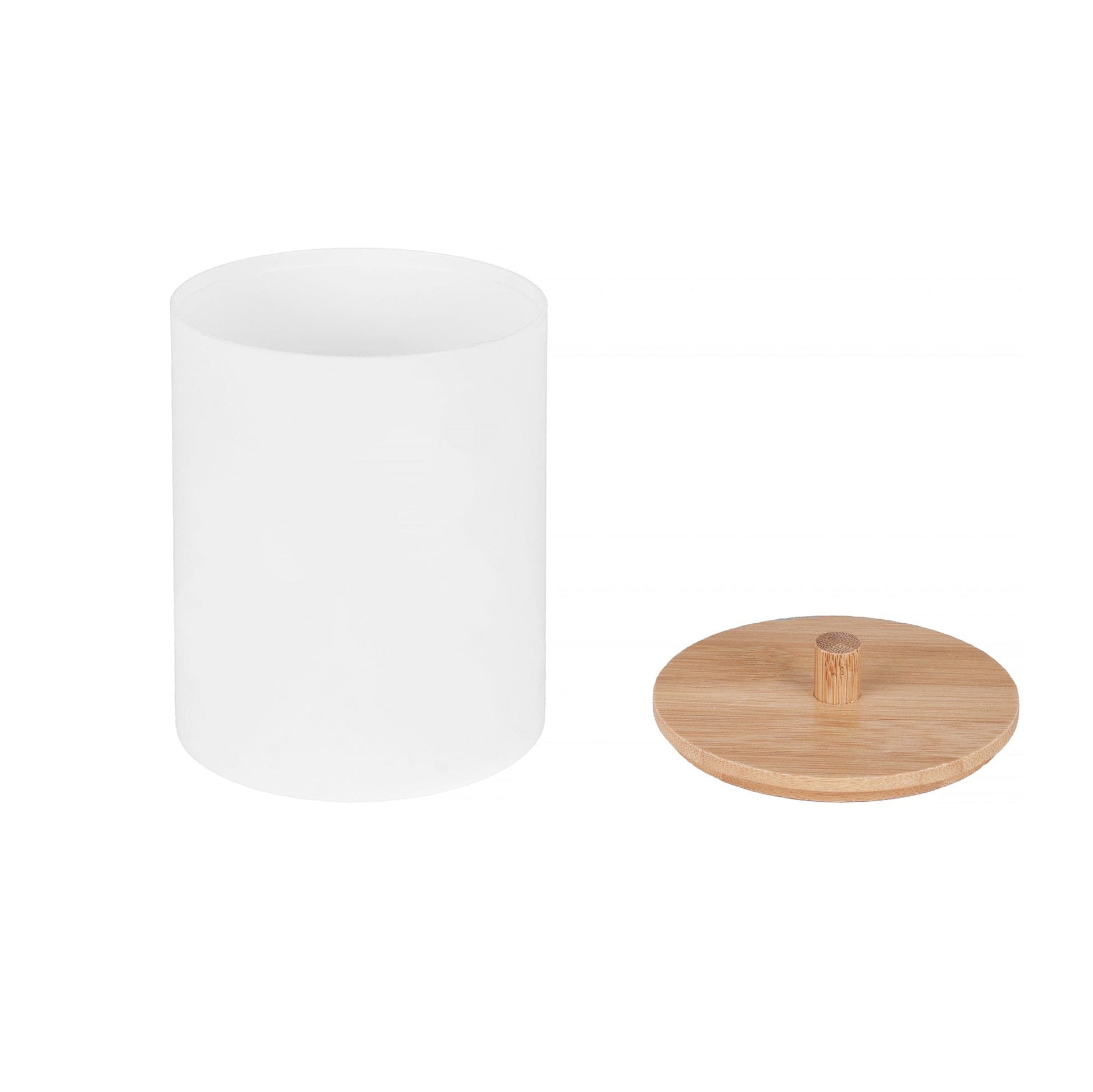 Bamboo Lid Cotton Swab Canister V915-HO0308