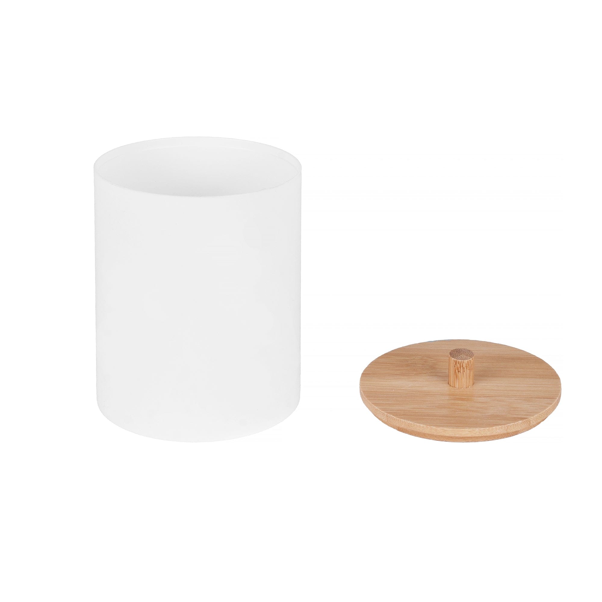 Bamboo Lid Cotton Swab Canister V915-HO0308