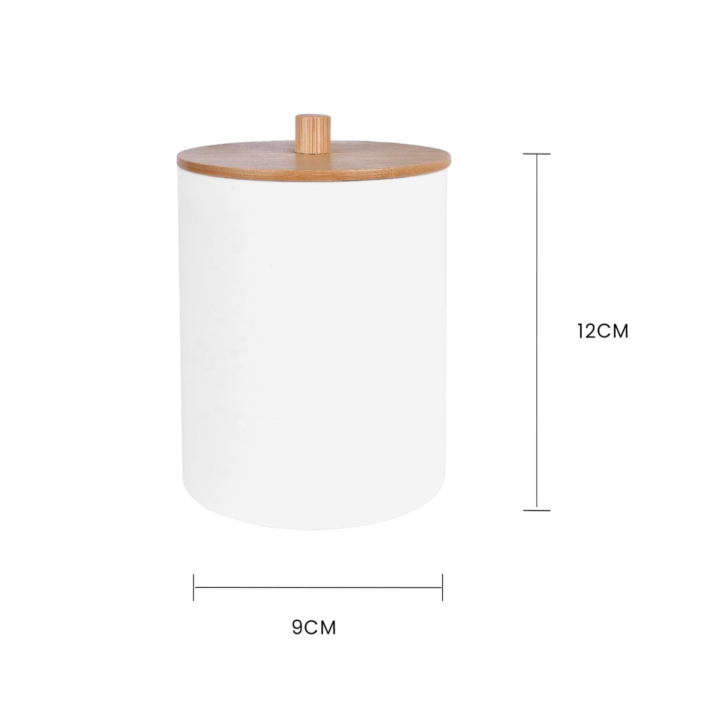 Bamboo Lid Cotton Swab Canister V915-HO0308
