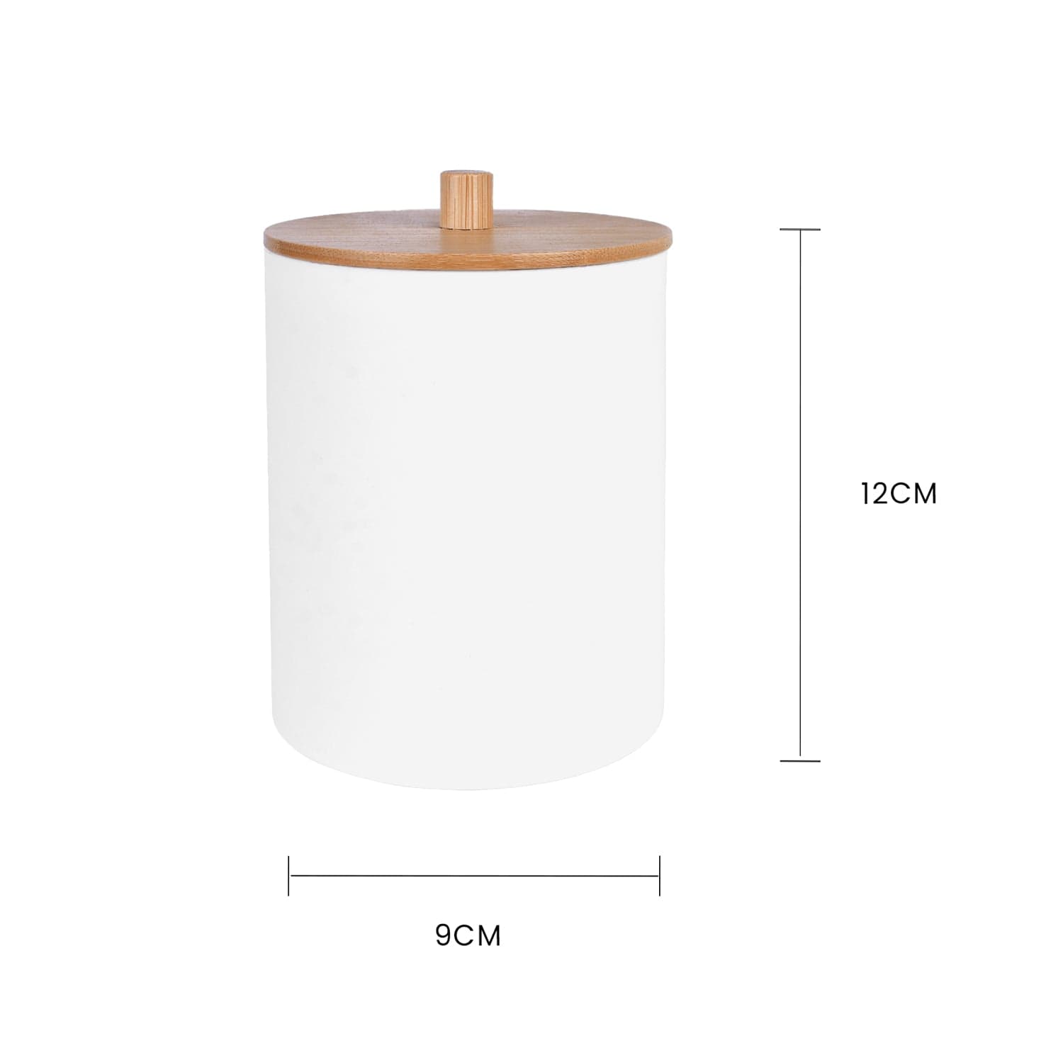 Bamboo Lid Cotton Swab Canister V915-HO0308