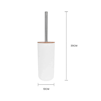 2 Pcs Bamboo-Lid Toilet Brush - Clevinger Collection, BPA-Free V915-HO0313X2
