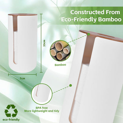 Bamboo Lid Toilet Roll Storage Holder V915-HO0314