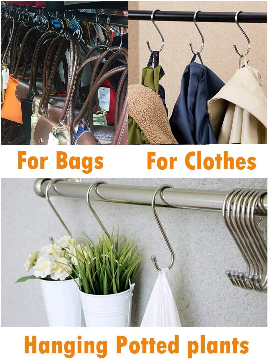 18 Pcs Multipurpose Durable Utility S Hooks for Hanging V915-HO0339X6