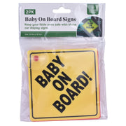 2 Pcs Baby On Board Car Safety Sign 13x13cm V915-HO0346