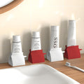 4 Pcs Toothpaste Rolling Dispensers Squeezer - Compact, Durable PP, Non-Slip Base V915-HO0351X2