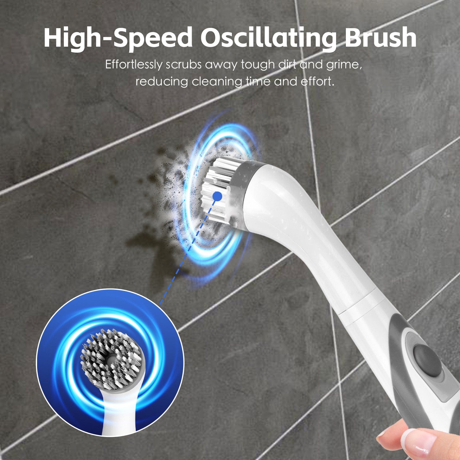Battery Operated Scrubber Brush with 4 Interchangeable Heads V915-HO0363
