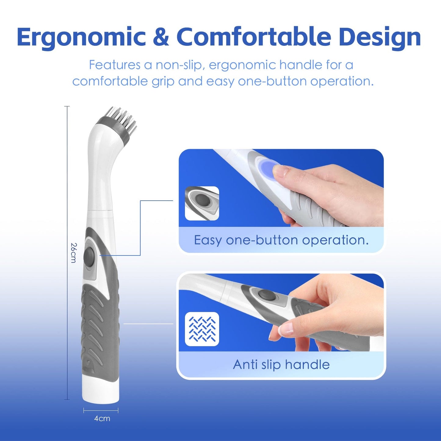 Battery Operated Scrubber Brush with 4 Interchangeable Heads V915-HO0363