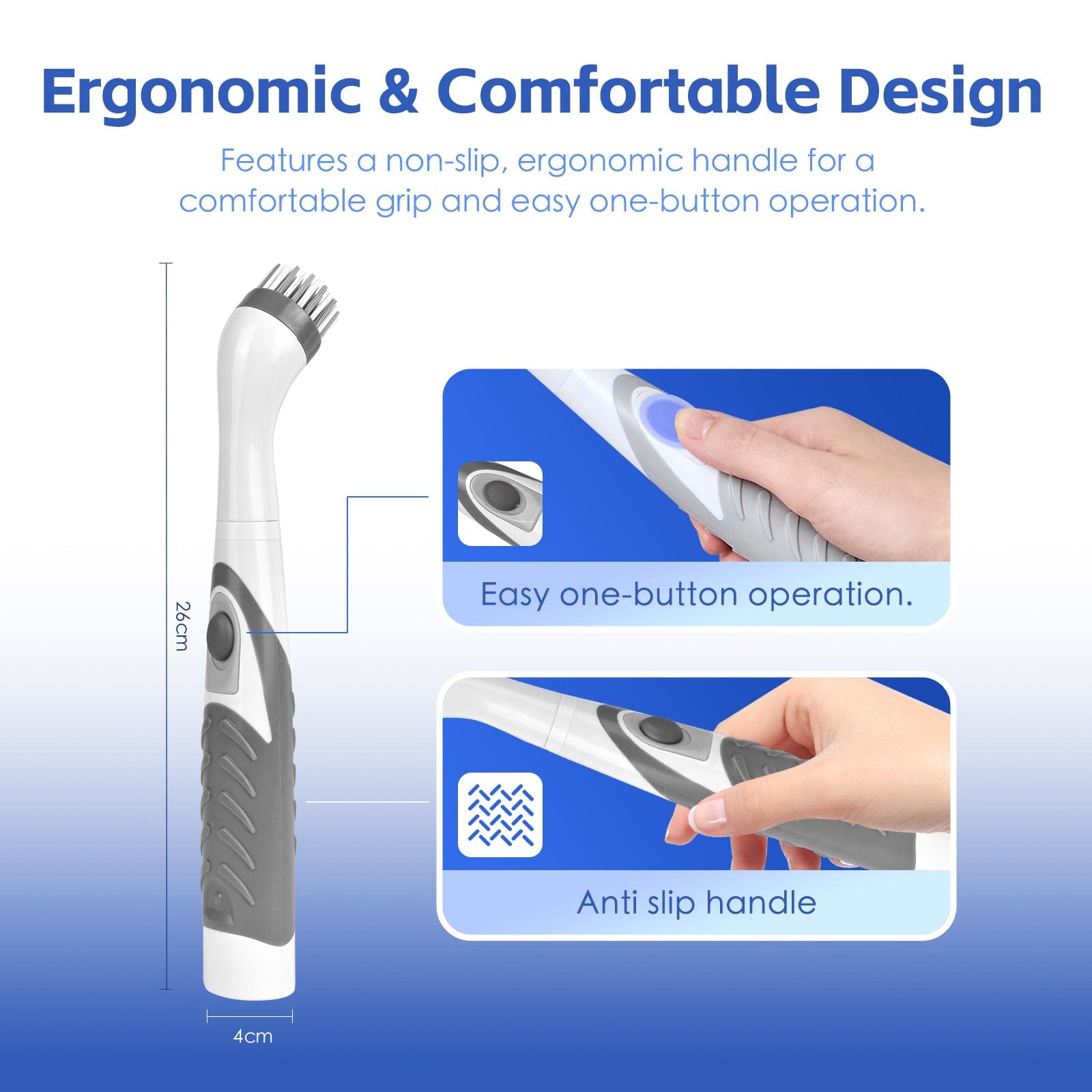 Battery Operated Scrubber Brush with 4 Interchangeable Heads V915-HO0363