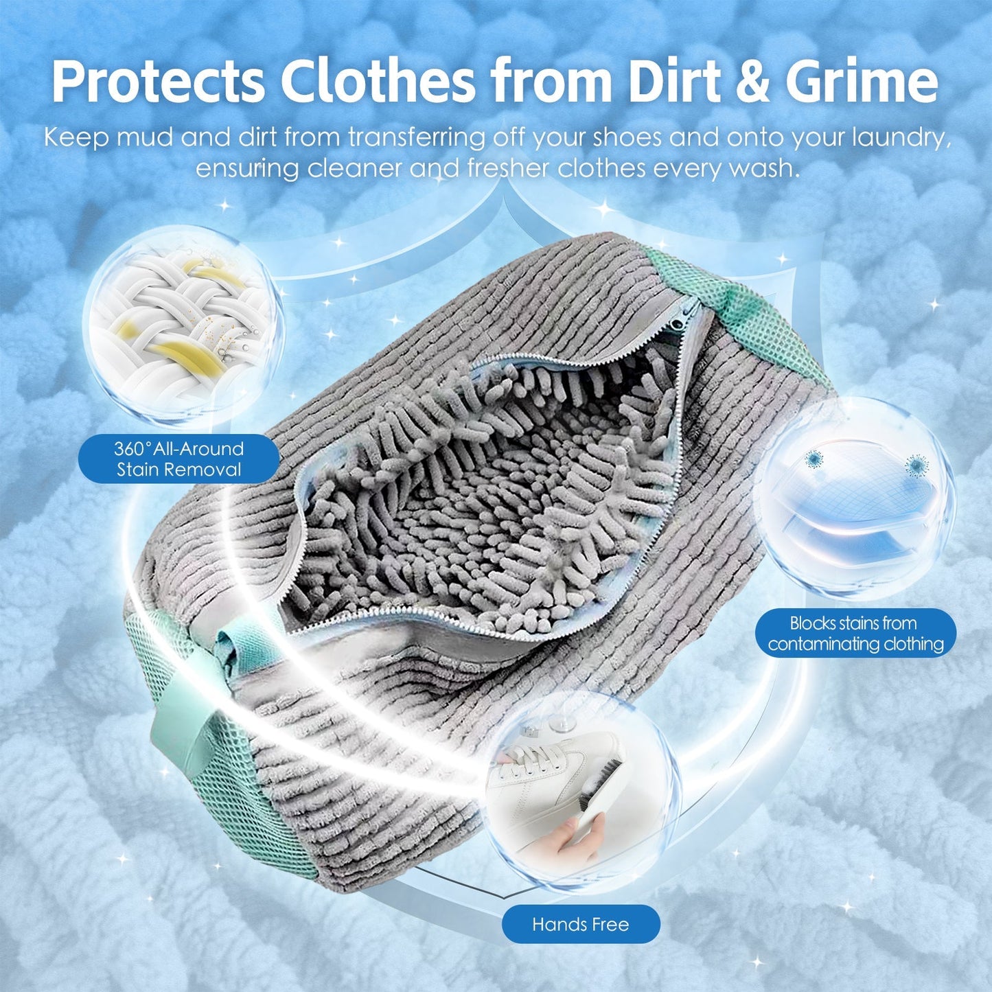 2Pcs Portable Shoe Washing Bag V915-HO0411