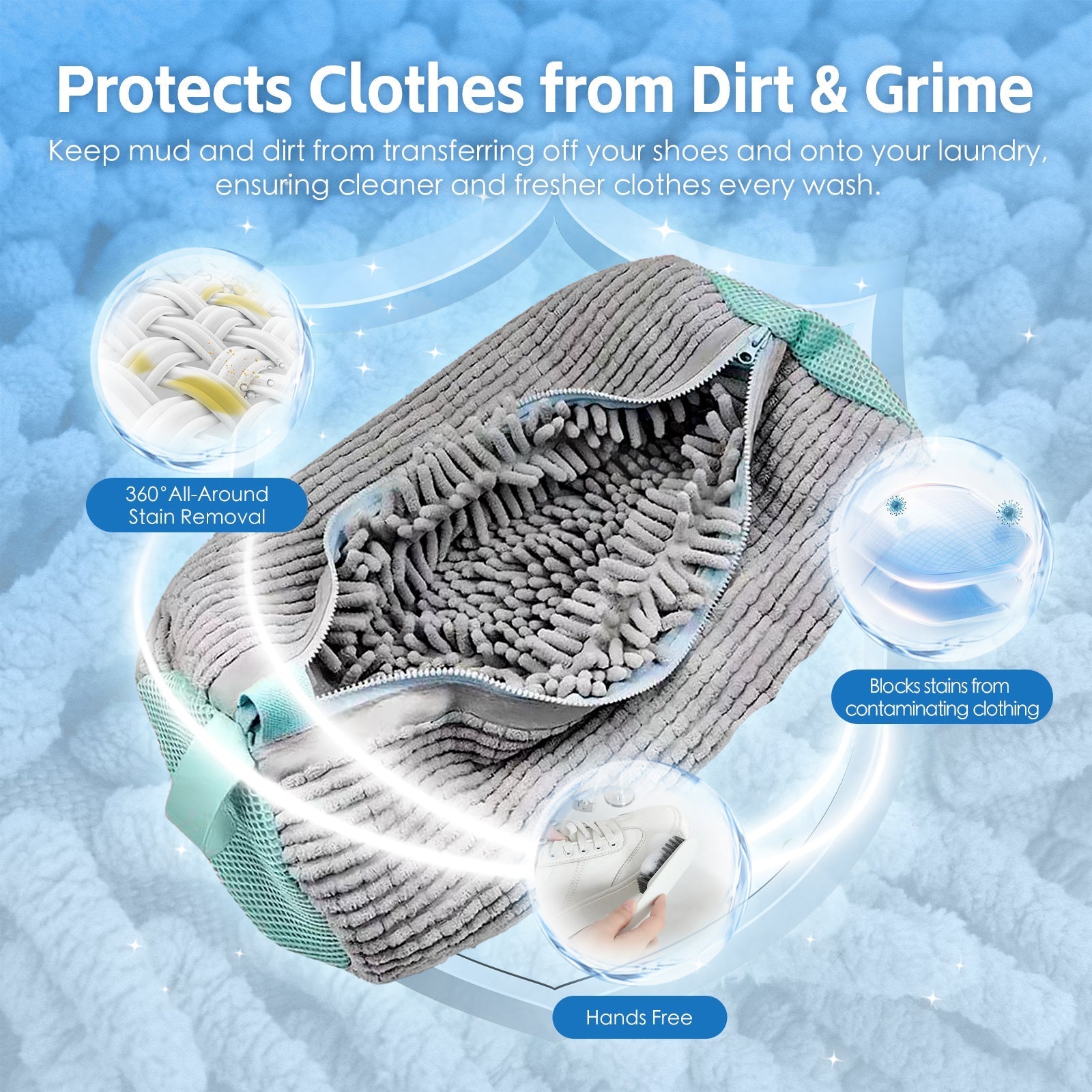 2Pcs Portable Shoe Washing Bag V915-HO0411