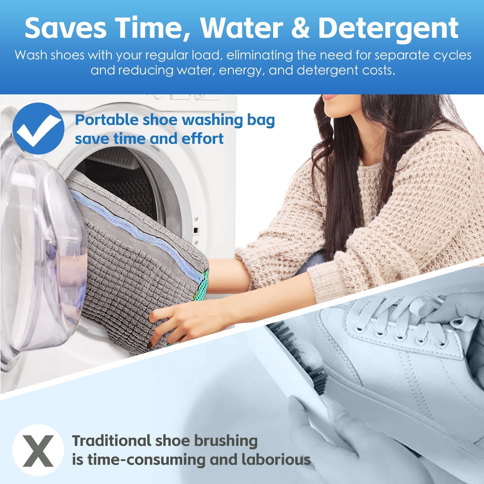 2Pcs Portable Shoe Washing Bag V915-HO0411