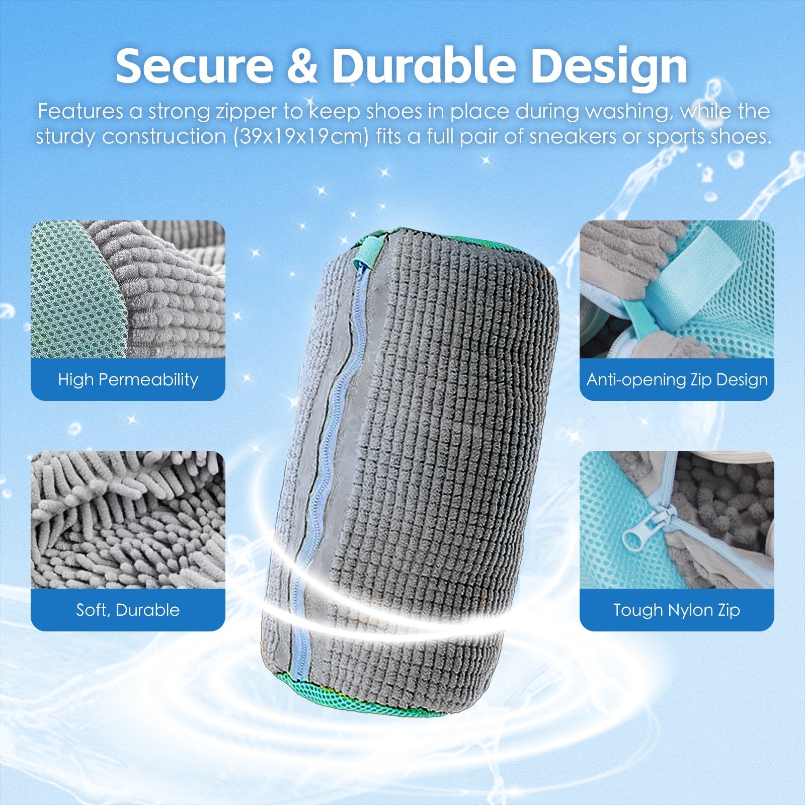 2Pcs Portable Shoe Washing Bag V915-HO0411