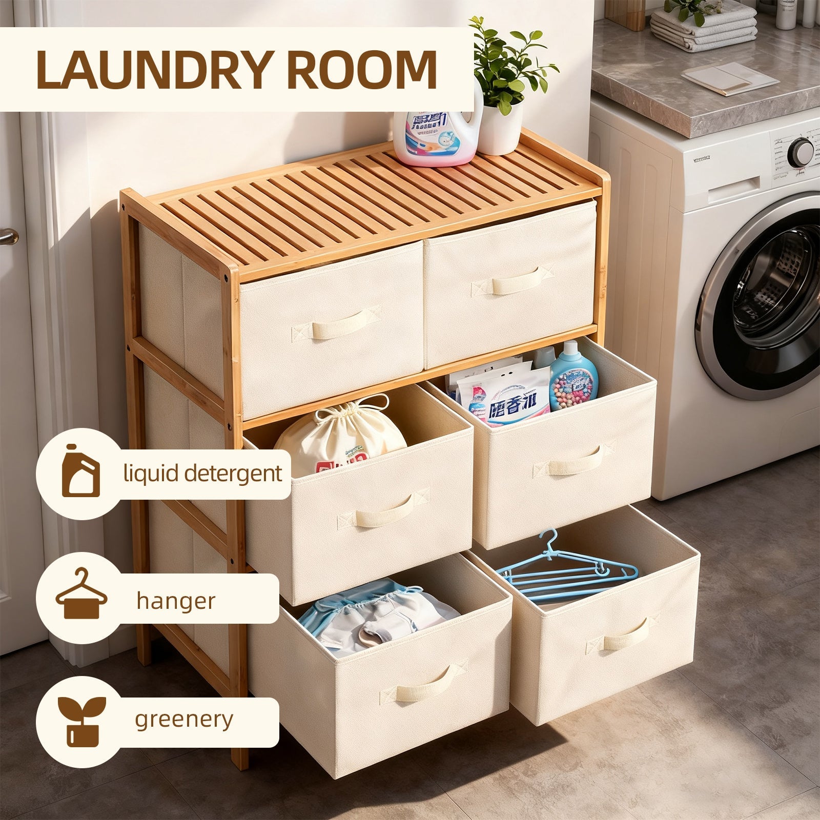 6 Drawer Bamboo Storage Chest V915-HO0420