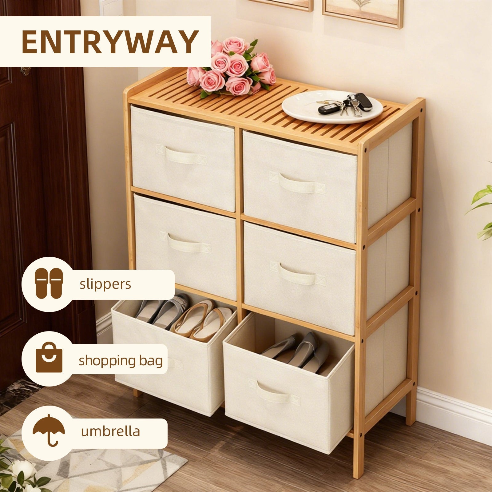 6 Drawer Bamboo Storage Chest V915-HO0420