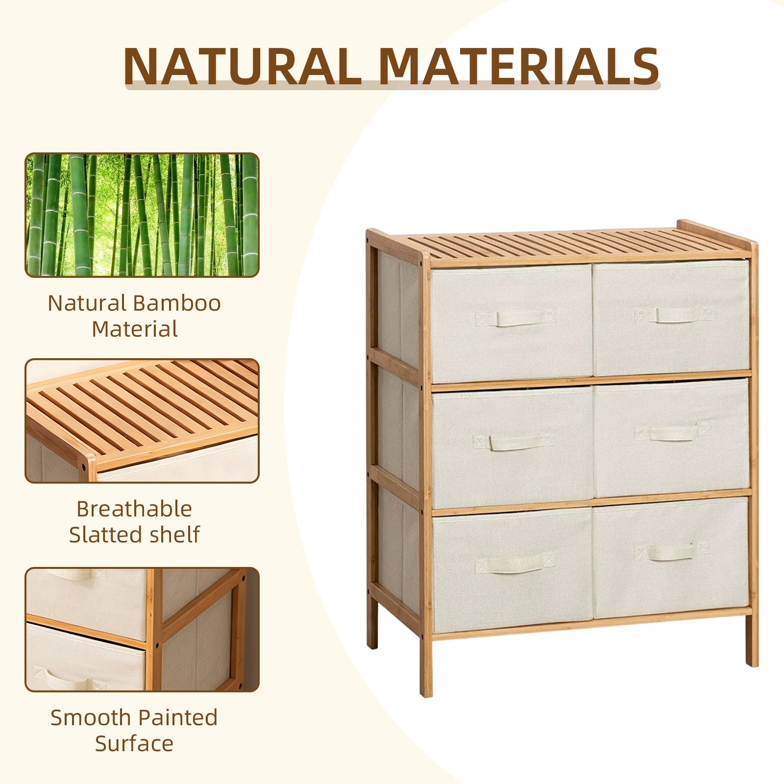6 Drawer Bamboo Storage Chest V915-HO0420