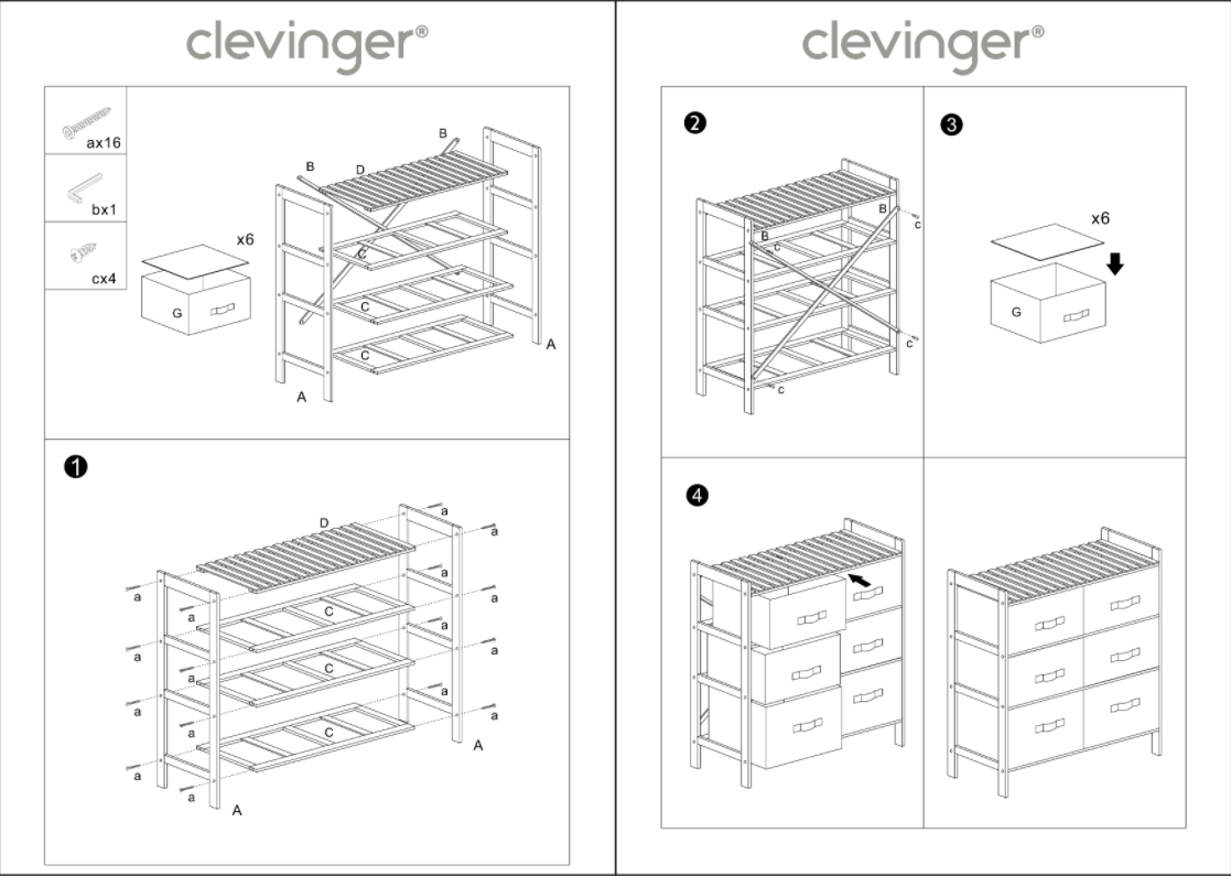6 Drawer Bamboo Storage Chest V915-HO0420